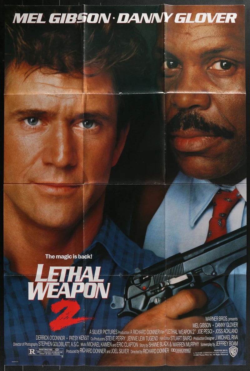 Lethal Weapon 2 1989 Mel Gibson Danny Glover Action Poster 27x40