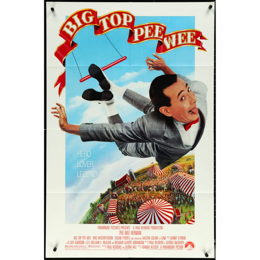 Big Top Pee-Wee (1988) Original Movie Poster 27x41 Folded Paul Reubens EM2A6