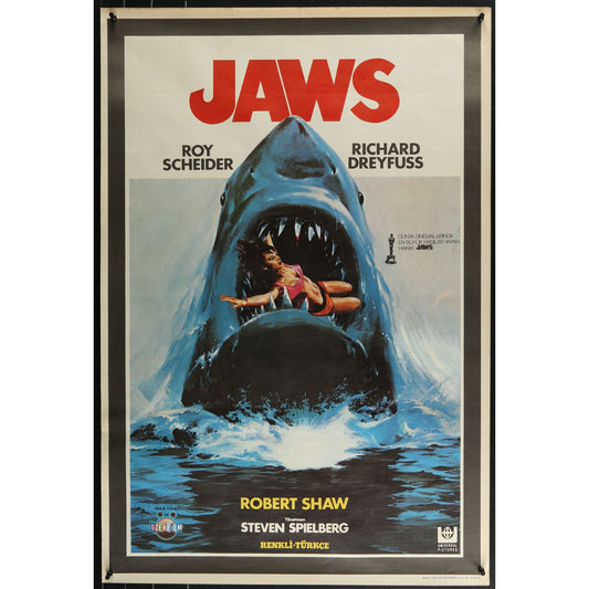 Jaws (1975) Original Turkish Rolled Movie Poster 28x40