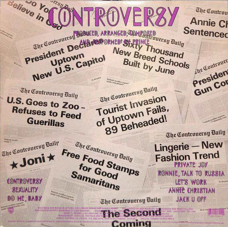 Prince Controversy 1981 Warner Bros BSK 3601 NM Vinyl Original Poster Included