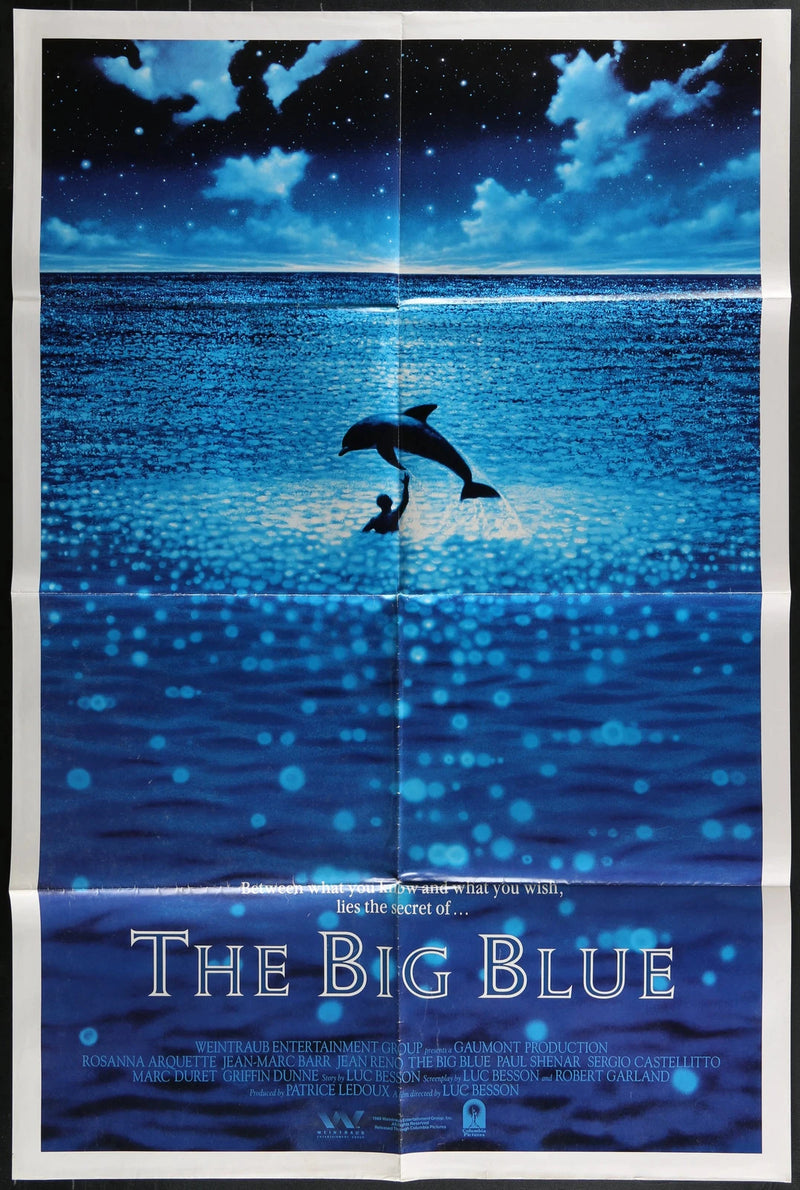 The Big Blue (1988) Original Movie Poster One Sheet 27x41 Luc Besson & Jean Reno