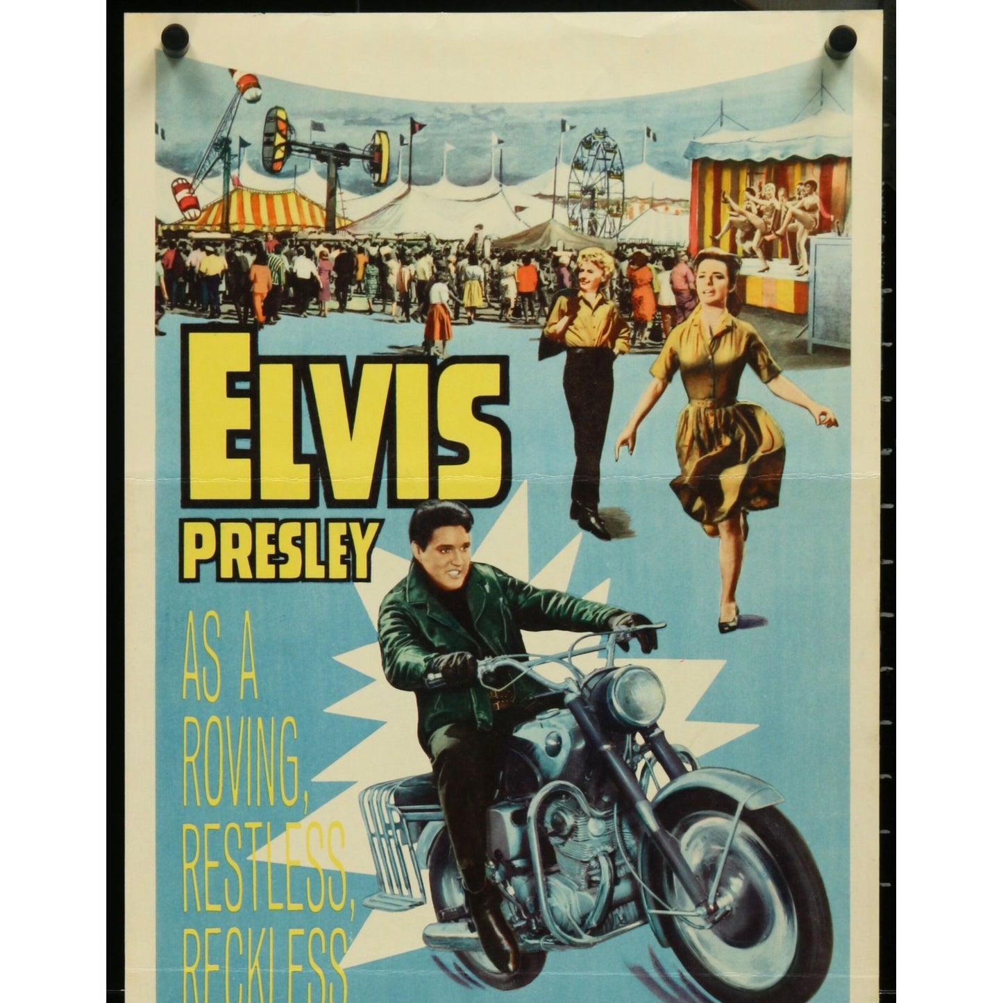 ROUSTABOUT (1964) Original Insert Movie Poster 14"x36" Elvis Barbara Stanwyck
