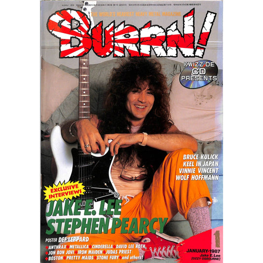 Burrn! Magazine Issue #1 January 1987 Jake E. Lee Cover Heavy Metal Japan