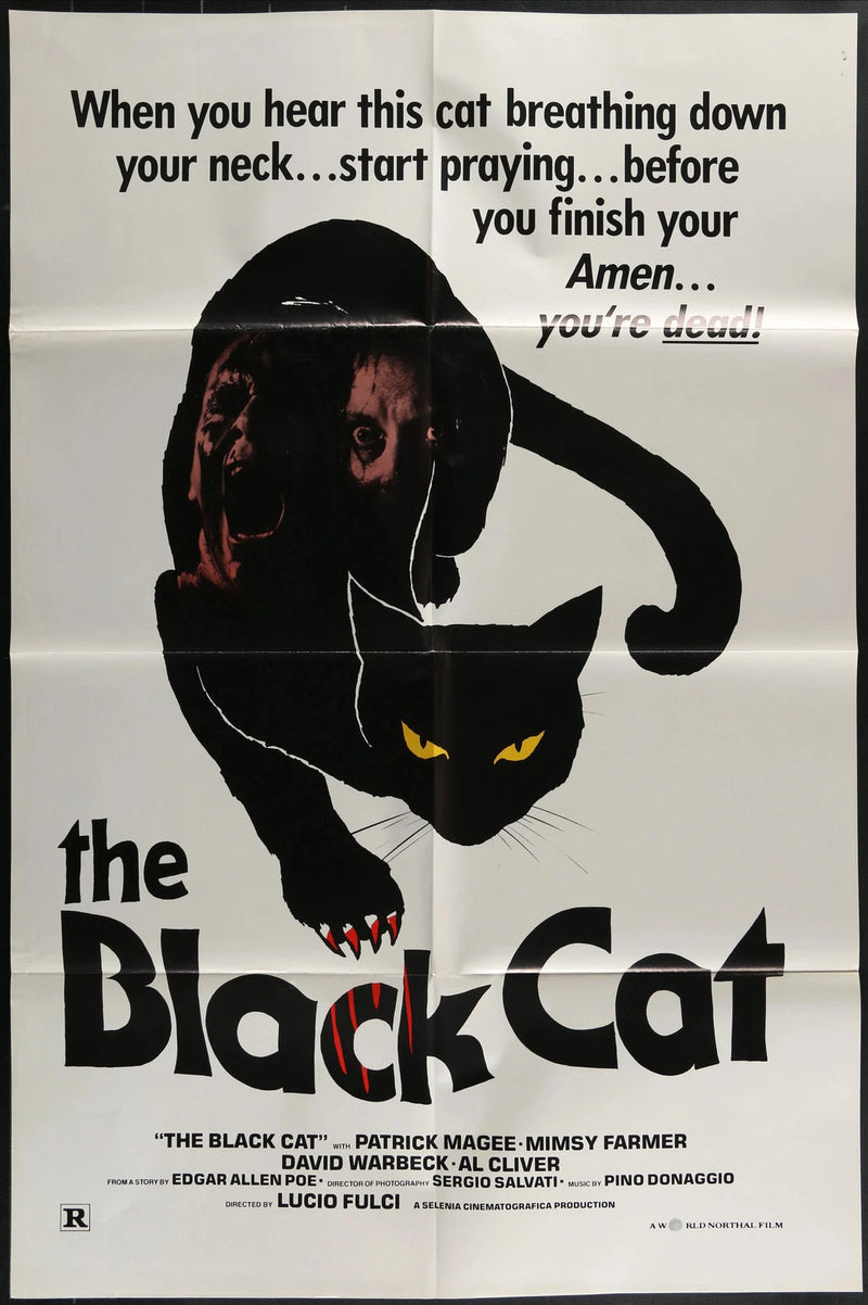The Black Cat (1981) Original One Sheet Horror Poster Folded 27x41 Lucio Fulci
