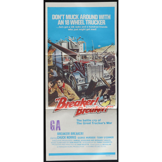 Breaker! Breaker! (1977) Original Australian Daybill Movie Poster Folded 13x60