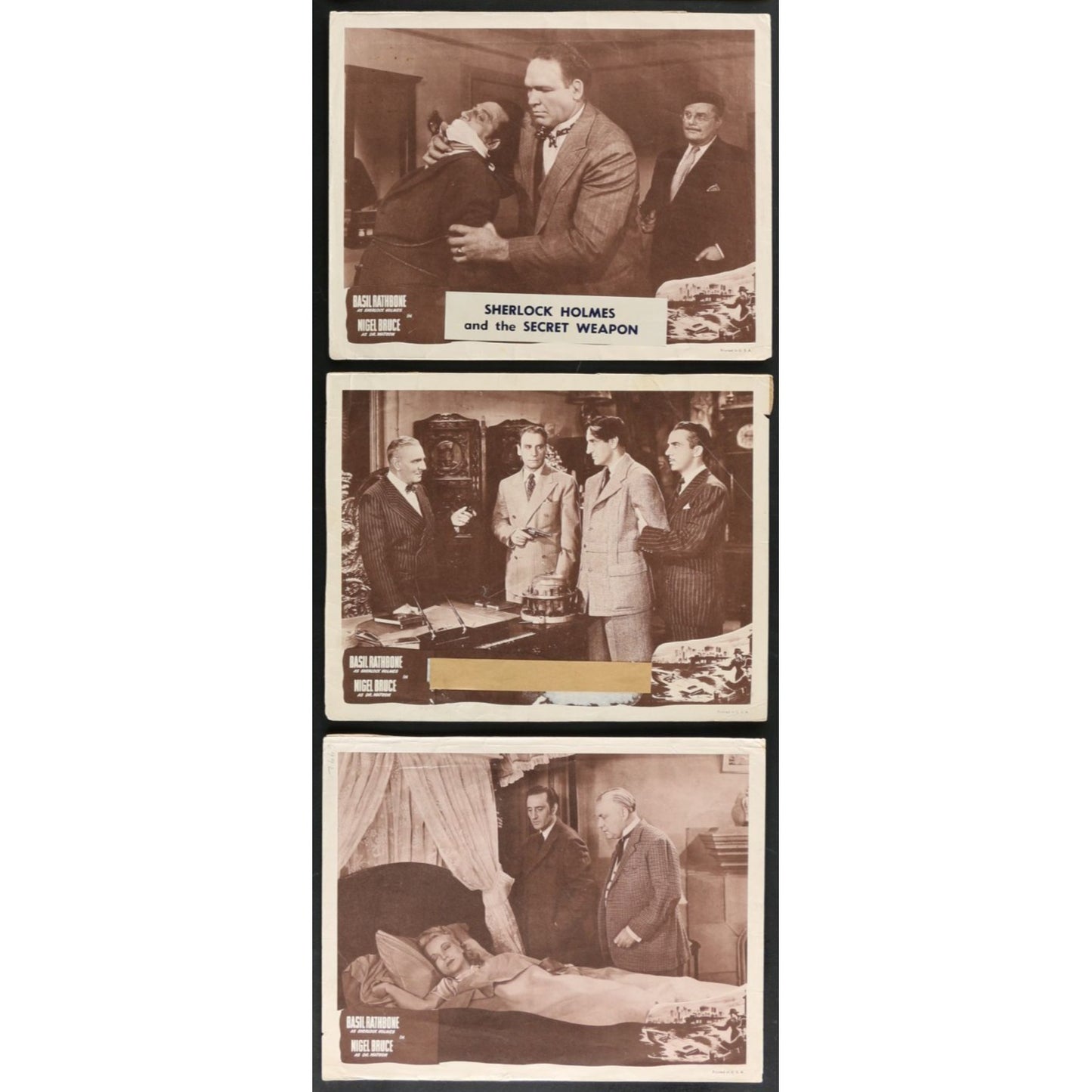 Sherlock Holmes and the Secret Weapon (1942) Original Lobby Card Movie Poster