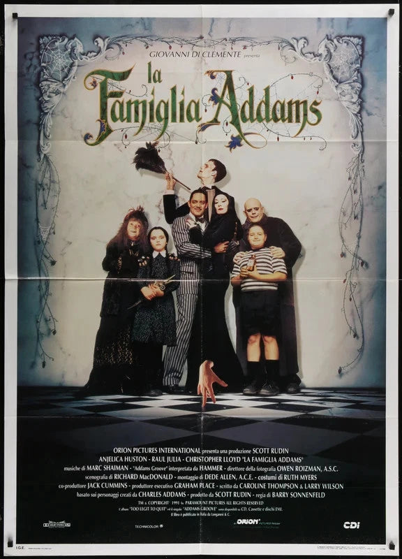 The Addams Family 1991 Original Italian 1P Movie Poster 39x55 Anjelica Huston