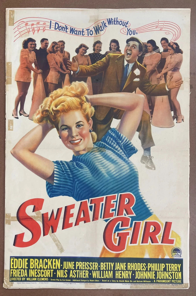 Sweater Girl 1942 Original US One Sheet Movie Poster