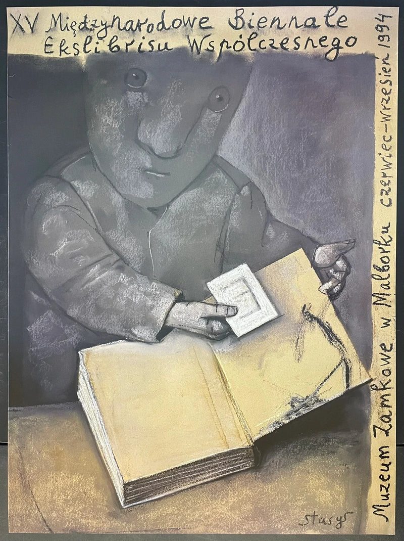 XV Miedzynarodowe Biennale Ekslibrisu (1991) Original Polish Poster 27x37