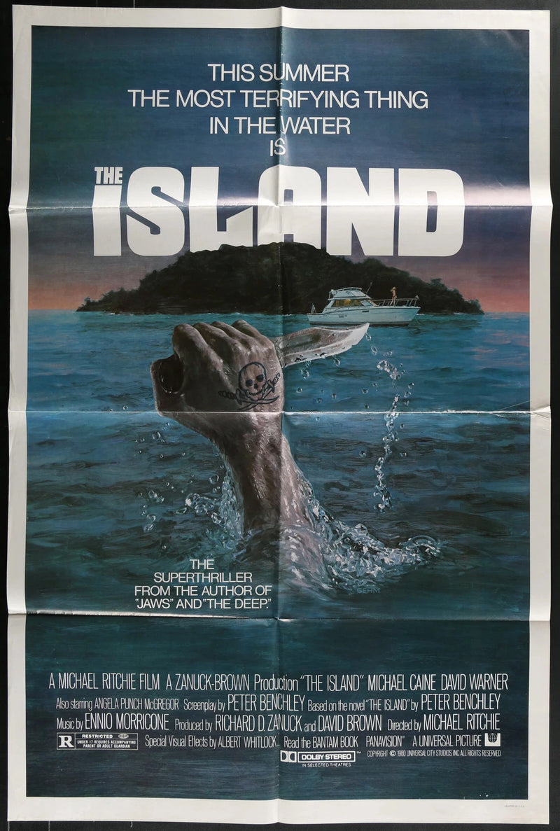 The Island 1980 Original Thriller Movie Poster 27x41 Folded Michael Caine