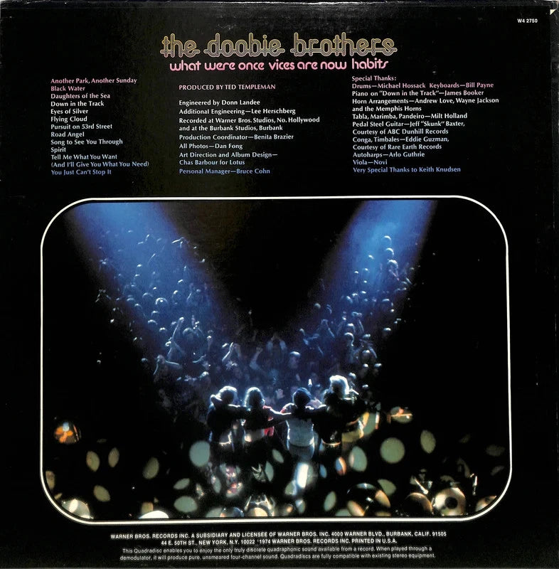 Doobie Brothers What Were Once Vices W4 2750 Quad LP Poster EX 1974