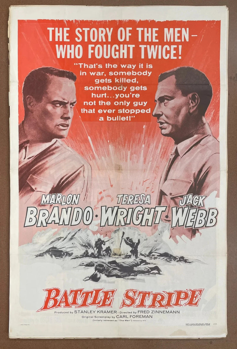 Battle Stripe 1952 Original US One Sheet Folded Marlon Brando War Poster