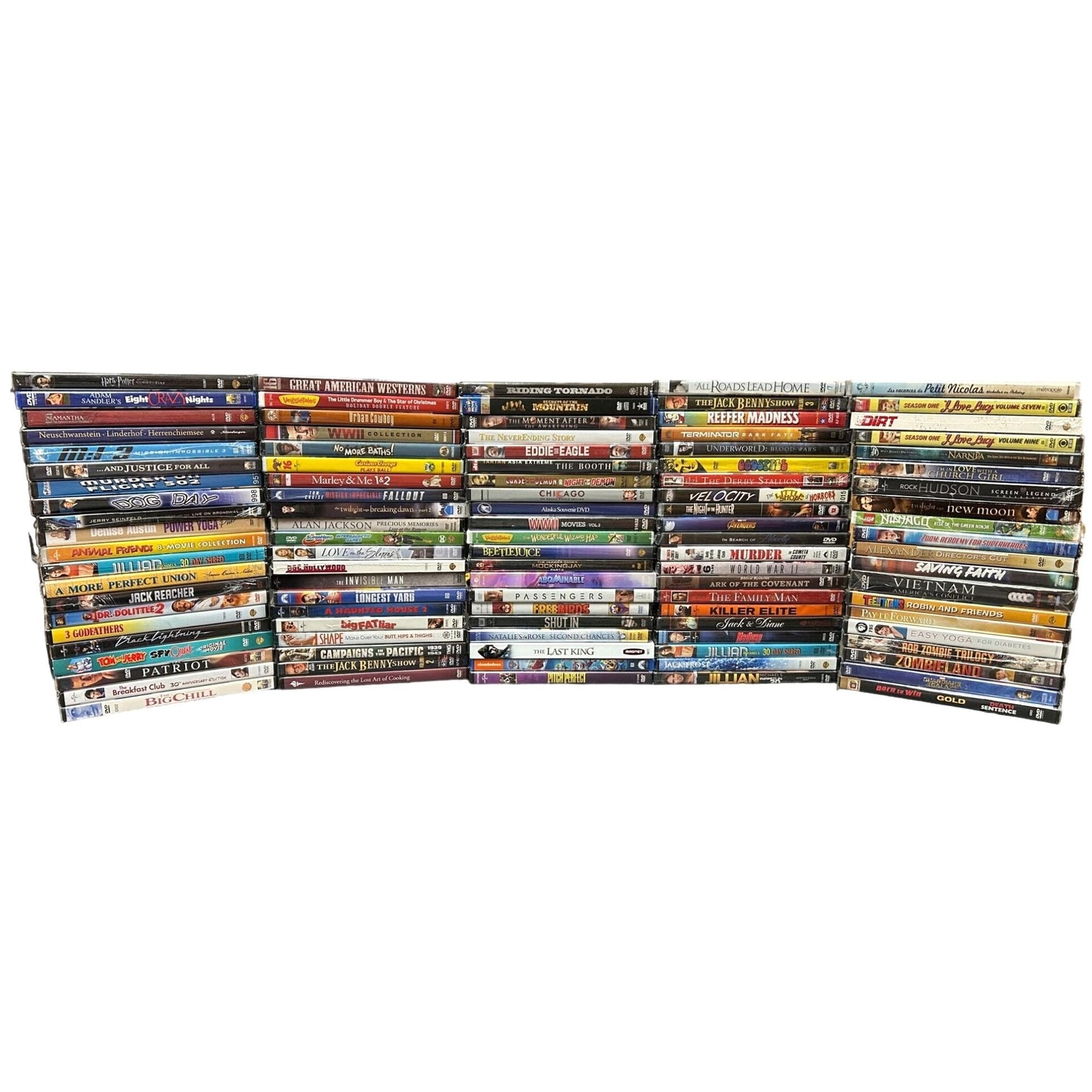 BULK LOT 104 Brand New Sealed DVDs Movies, TV, Documentaries Multi-Genre SG2-7