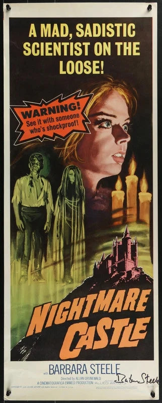 Nightmare Castle 1966 Insert Poster 14x36 Barbara Steele Signature Gothic Horror