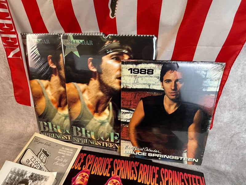 Bruce Springsteen Memorabilia Lot - New 1988/89 Calendars, Flag, Posters & More