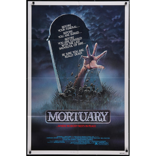 MORTUARY (1983) Original Vintage Horror Poster 27x41 Folded Bill Paxton