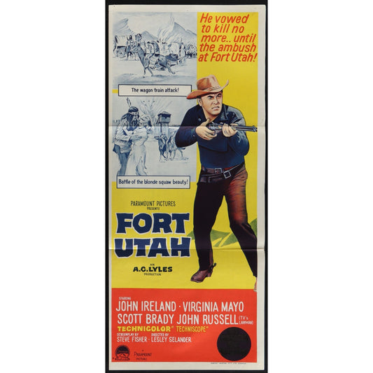 Fort Utah (1967) Original Australian Daybill Movie Poster Folded 13x30