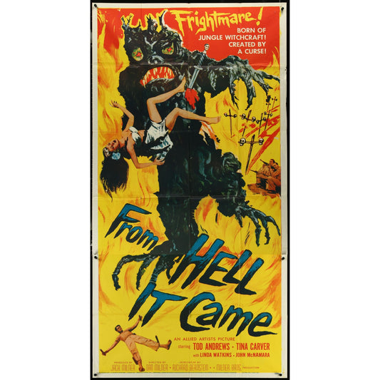 FROM HELL IT CAME Original Theatrical Folded Three-Sheet Movie Poster 41" x 81"