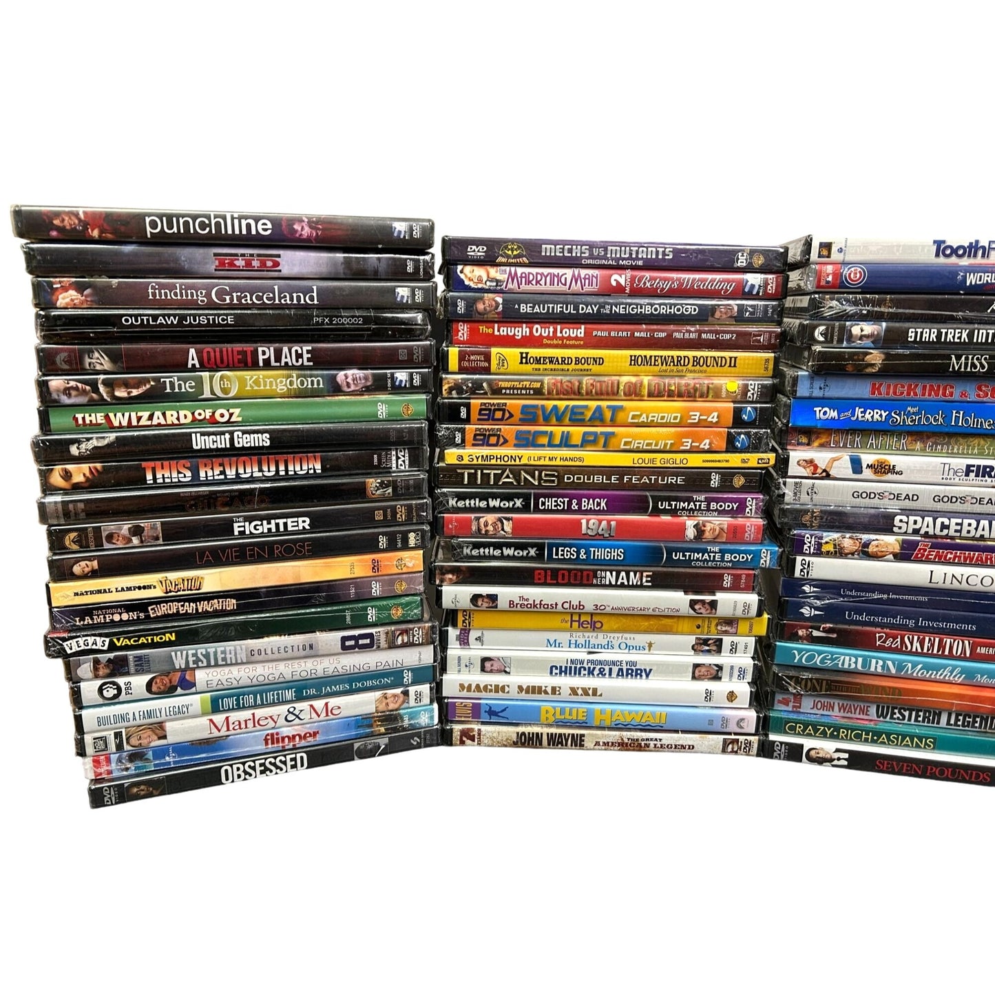 BULK LOT 102 Brand New Sealed DVDs Movies, TV, Documentaries Multi-Genre SG2-1