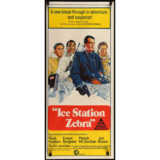 ICE STATION ZEBRA Original 1969 Theatrical Folded Movie Poster 13" x 30"
