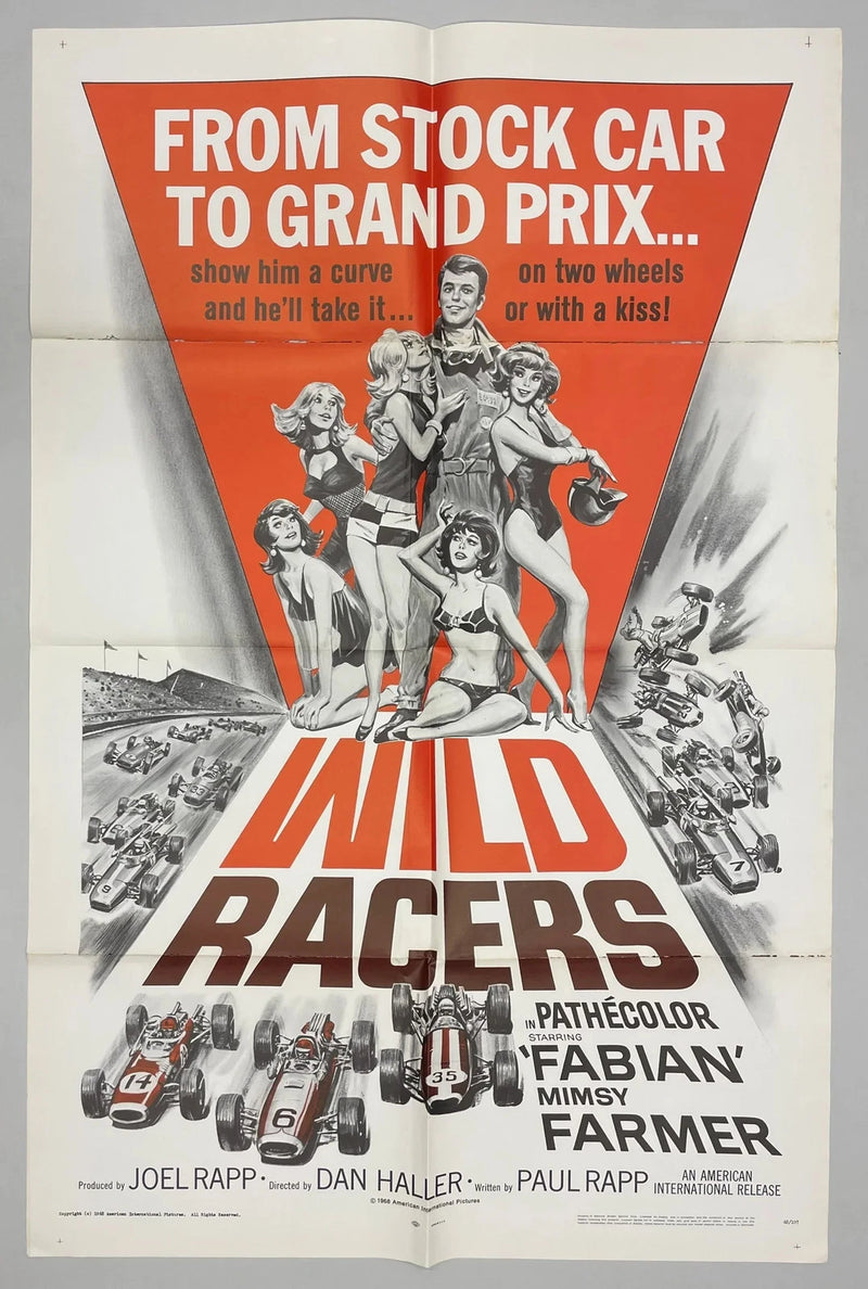 Wild Racers (1968) Original Movie Poster 27x41 Fabian Mimsy Farmer Racing