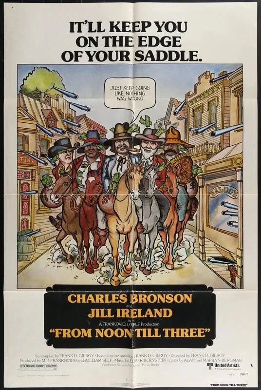 From Noon Till Three (1976) Original Movie Poster 27x41 Charles Bronson Western!
