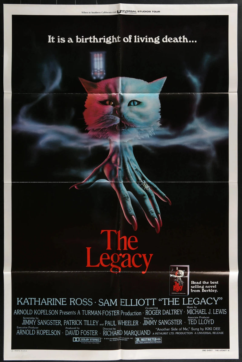 The Legacy (1978) Original Horror One Sheet Movie Poster Folded 27x41
