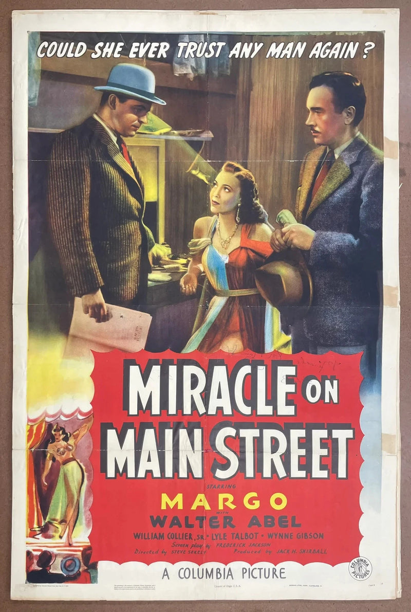 Miracle on Main Street 1939 Original US One Sheet Movie Poster