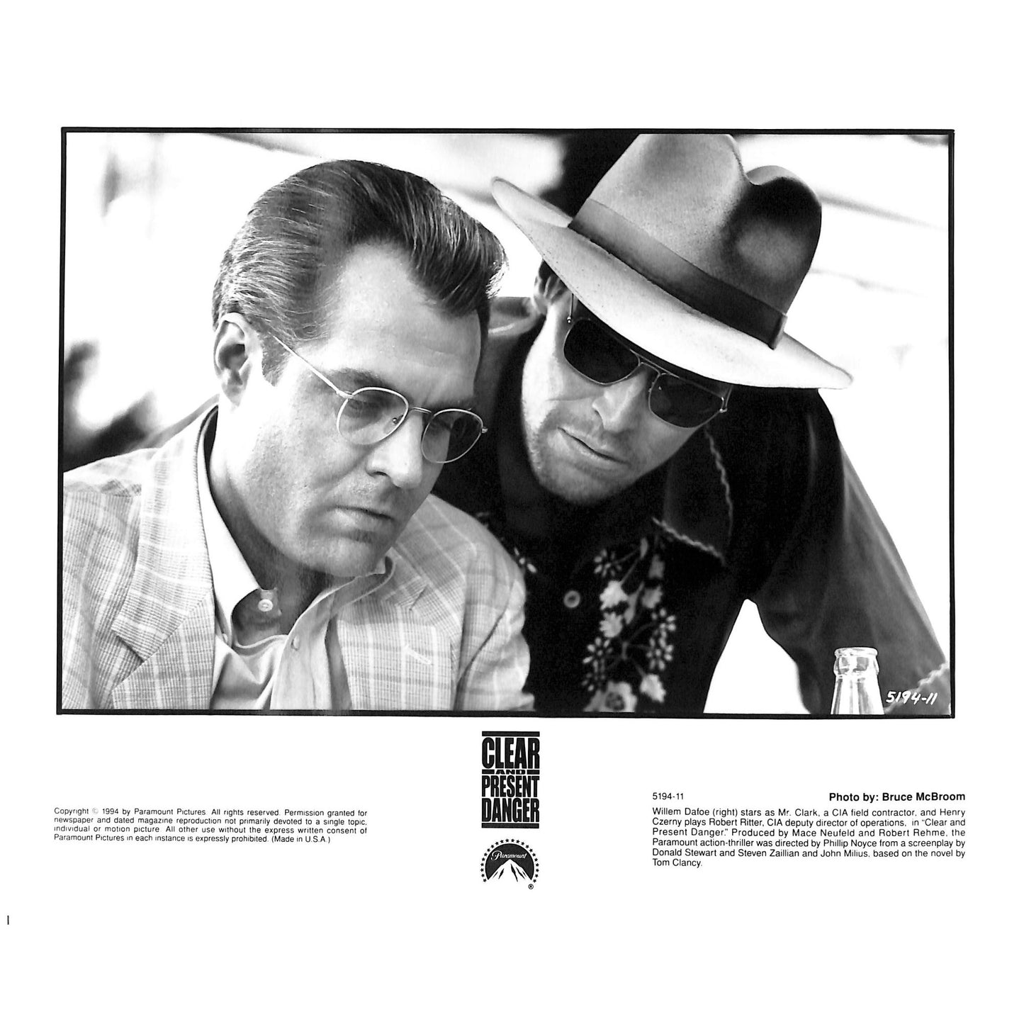 Clear and Present Danger (1994) Movie Still Full Set 8x10
