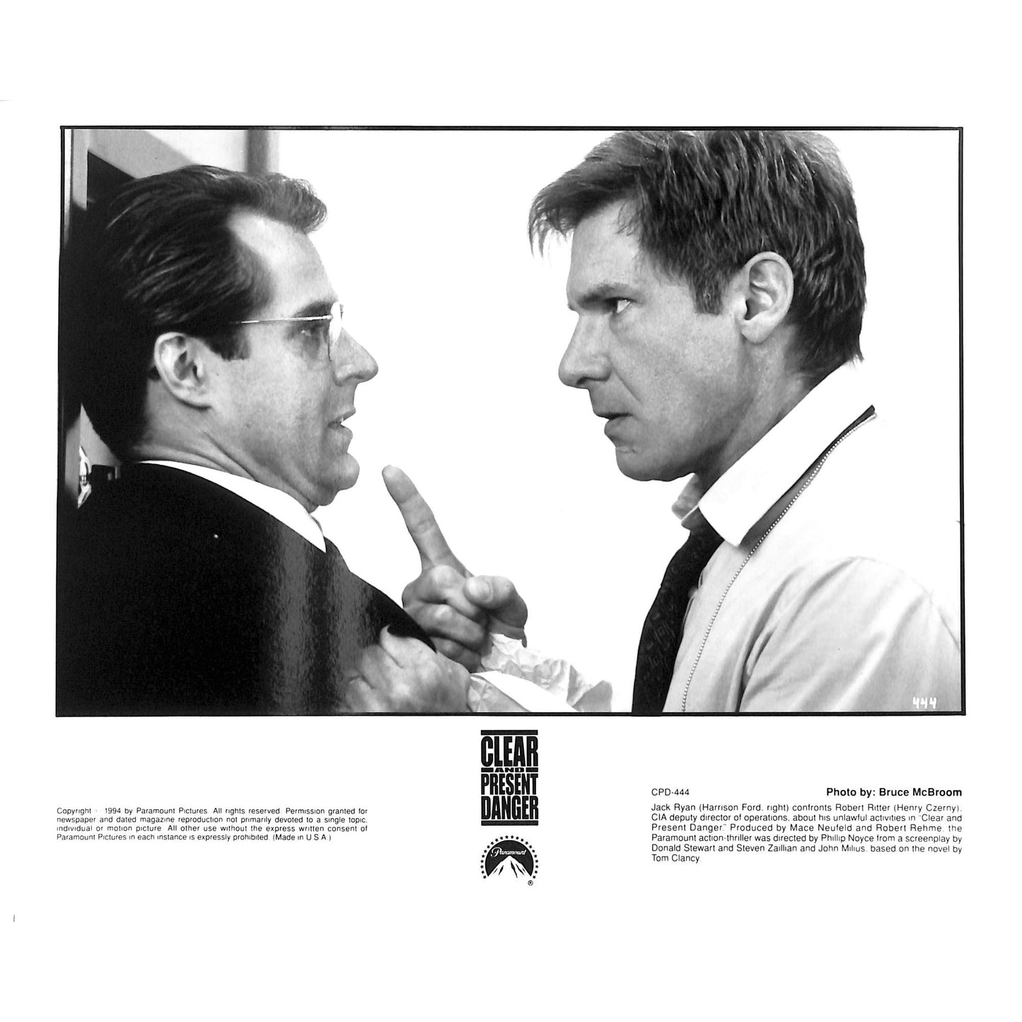 Clear and Present Danger (1994) Movie Still Full Set 8x10