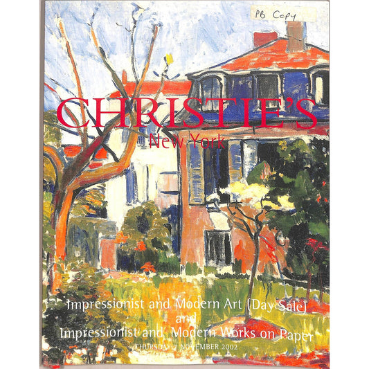 Christie's Impressionist and Modern Art Auction Catalog November 7, 2002