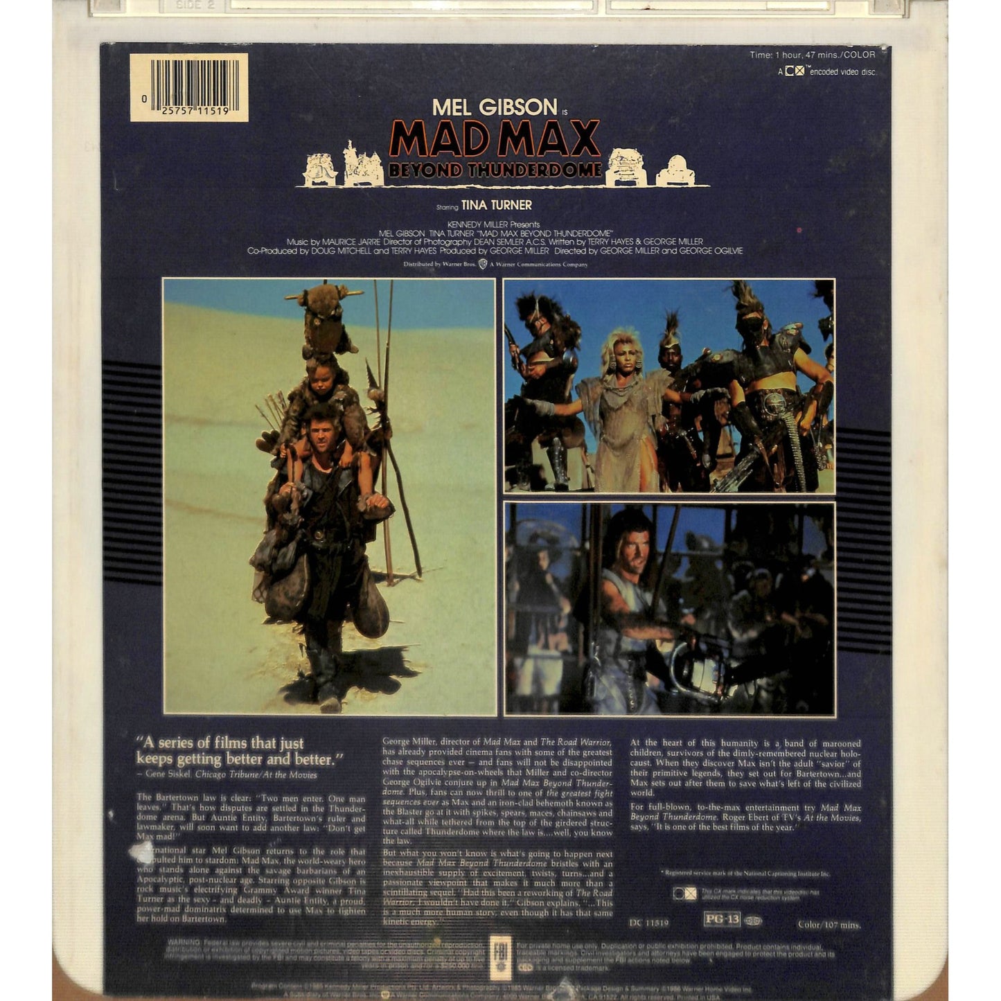 Mad Max Beyond Thunderdome (1985) Vintage CED Videodisc TESTED WORKING