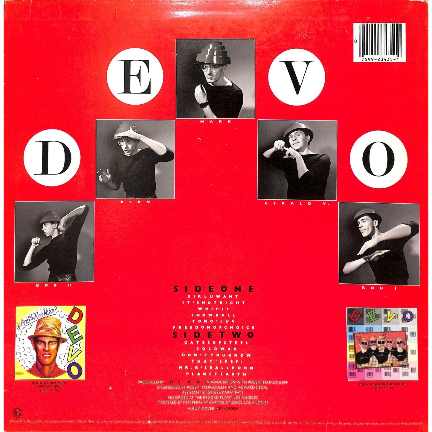 Devo - Freedom of Choice Vinyl Record BSK 3435