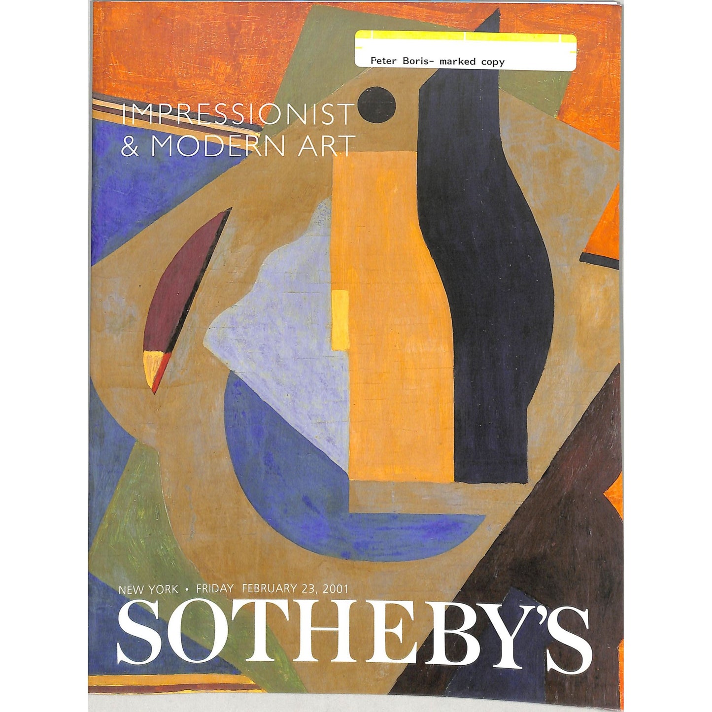 Sotheby's Impressionist and Modern Art Auction Catalog February 23, 2001