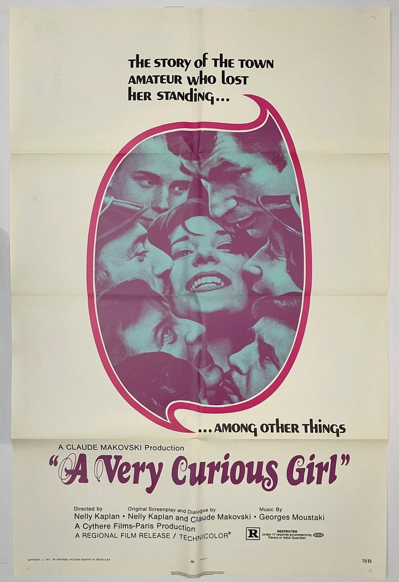 A Very Curious Girl 1971 27x41 Folded One Sheet Movie Poster Bernadette Lafont
