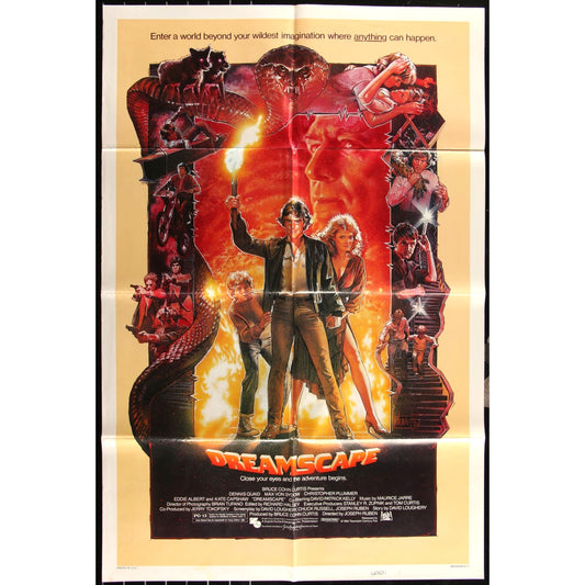 Dreamscape (1984) Original Movie Poster 27x41 Dennis Quaid 80's Adventure EM4-13