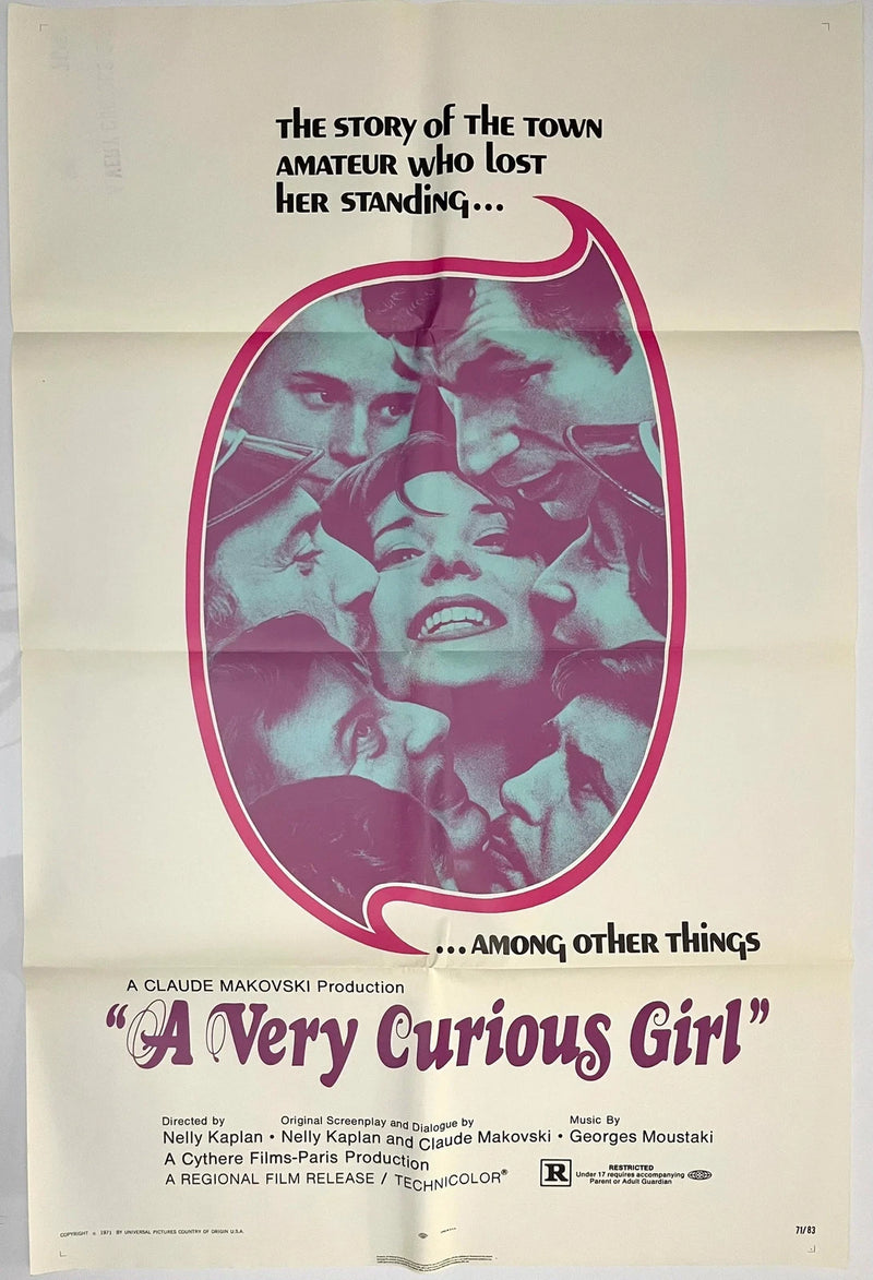 A Very Curious Girl 1971 27x41 Folded One Sheet Movie Poster Bernadette Lafont
