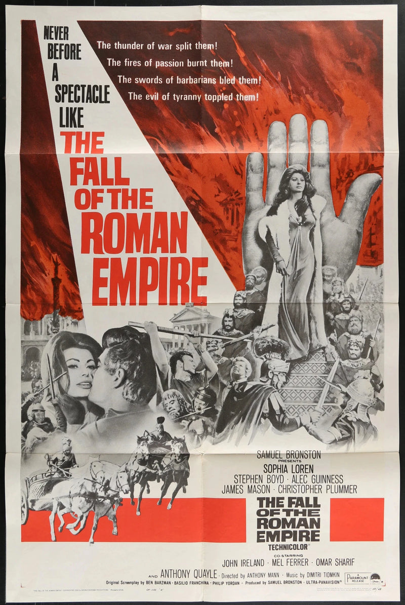 The Fall of the Roman Empire (1964) Original One Sheet Poster 27x41 Sophia Loren