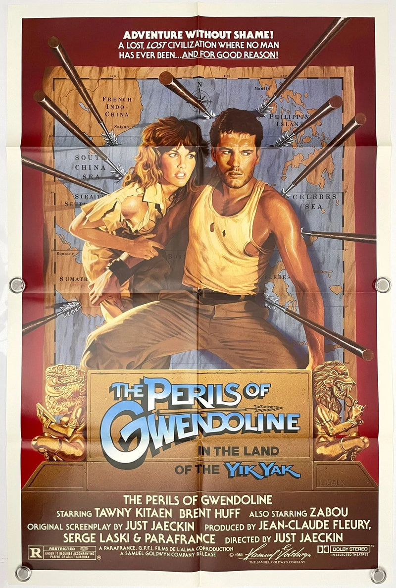 The Perils of Gwendoline 1984 27x41 Folded USA Movie Poster Tawny Kitaen
