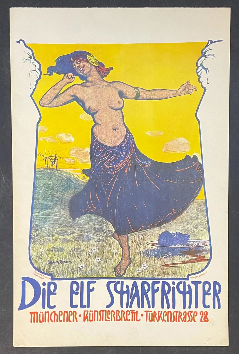 Die Elf Scharfrichter (1901) Original German Cabaret Poster 16x24