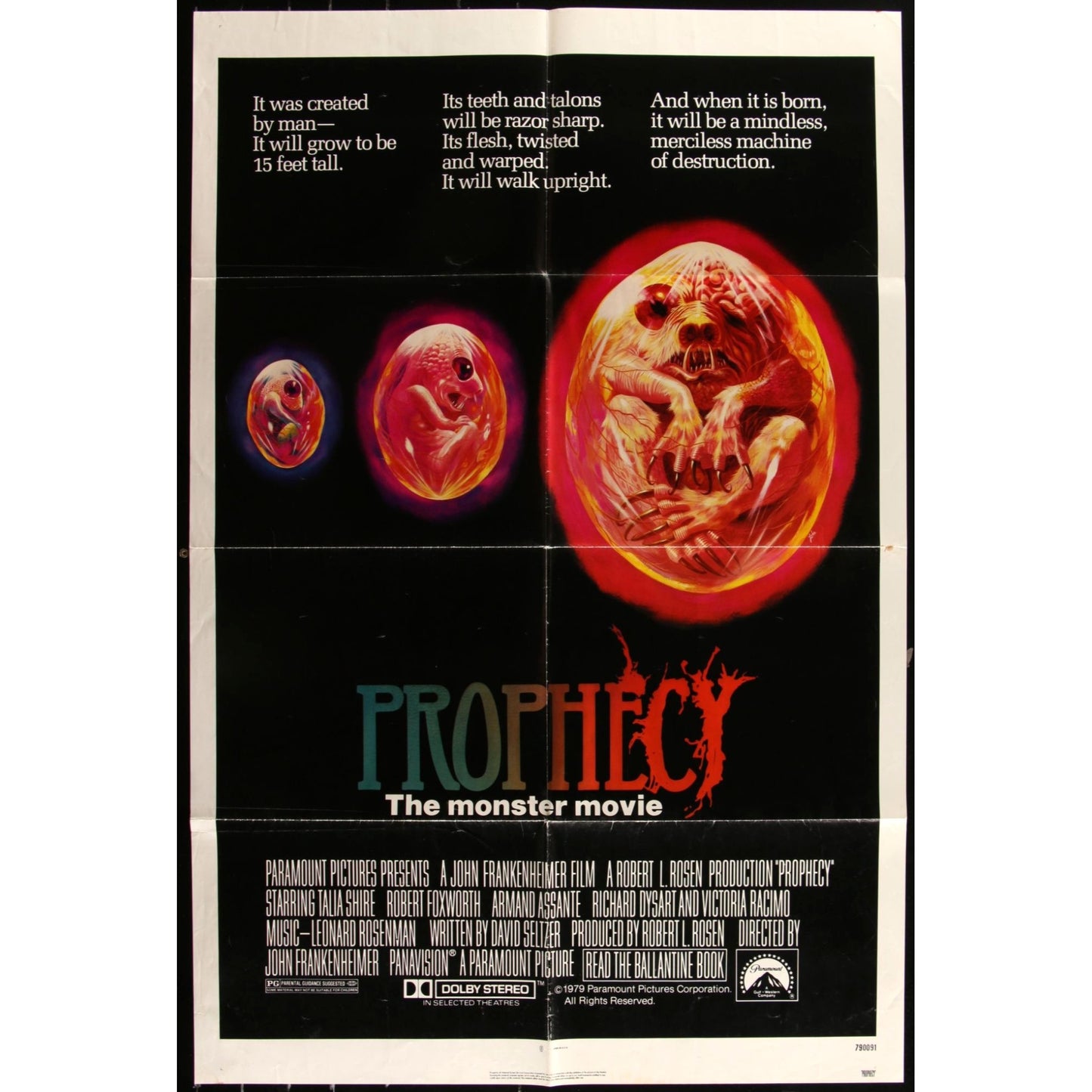 Prophecy (1979) Original Movie Poster 27x41 Talia Shire 80s Cult Horror EMP47
