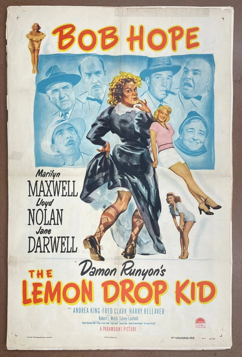The Lemon Drop Kid 1951 Original US One Sheet Folded Bob Hope Comedy Poster