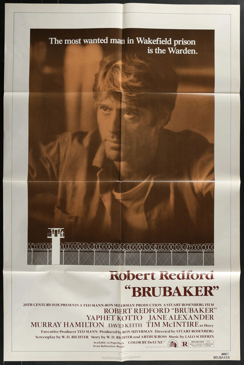 Brubaker 1980 Original Movie Poster 27x41 Robert Redford Prison Drama
