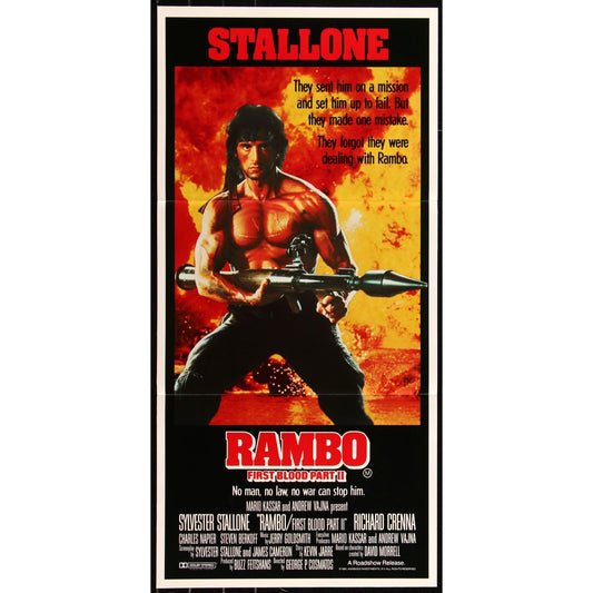 RAMBO FIRST BLOOD PART II An Original Theatrical Folded Movie Poster 13" x 27"