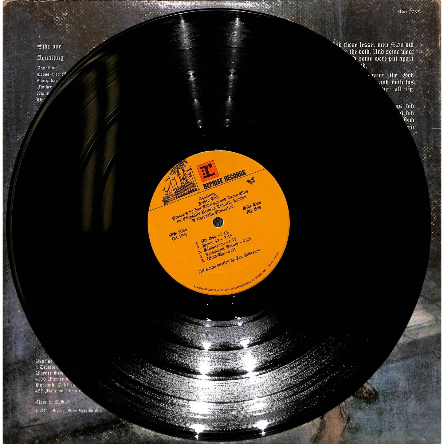 Jethro Tull - Aqualung Vinyl Record MS 2035