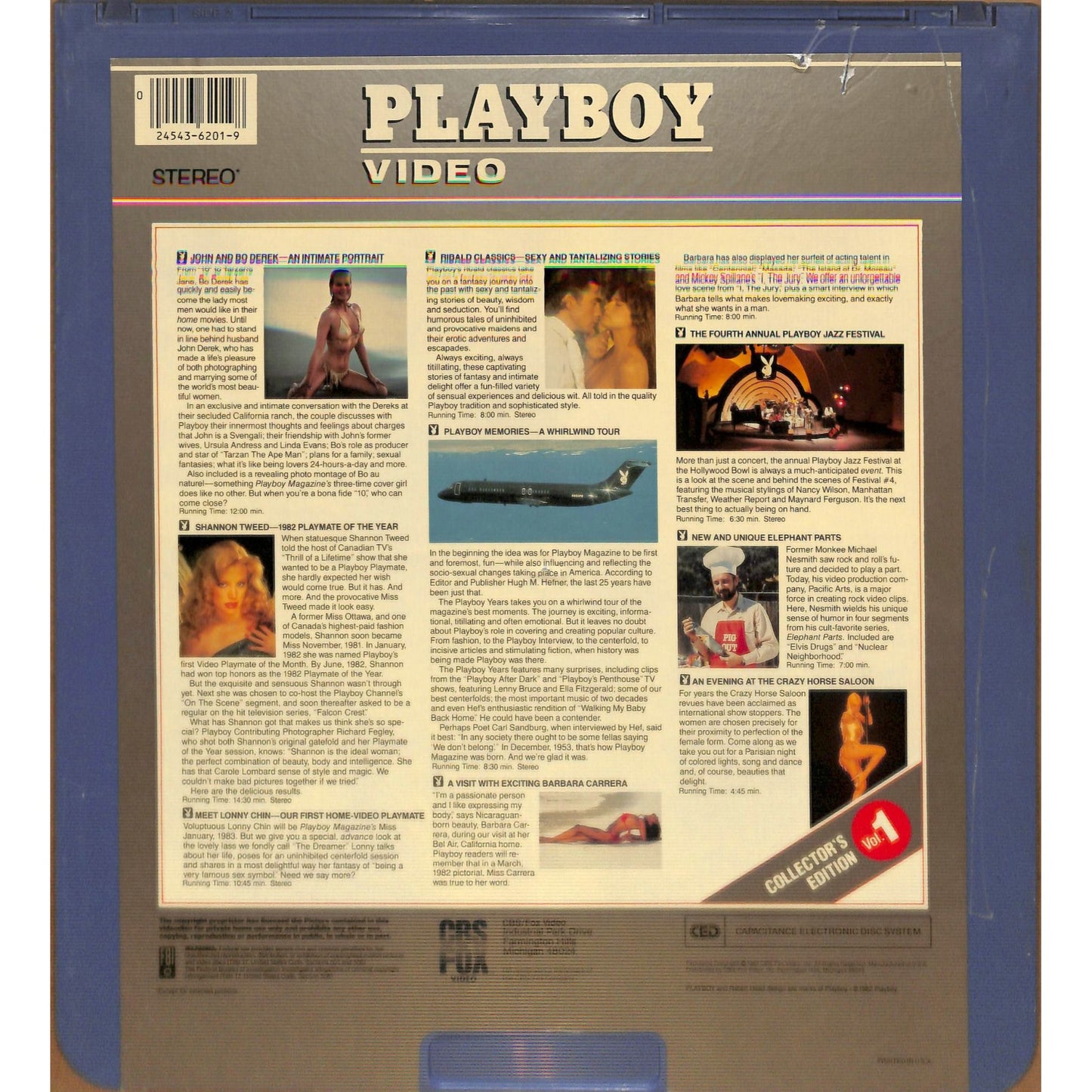 Playboy Collector's Edition Volume 1 (1982) Vintage CED Videodisc TESTED WORKING