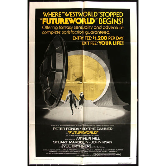 Futureworld (1976) Orig. Movie Poster 27x41 Peter Fonda Westworld Sequel EMP29
