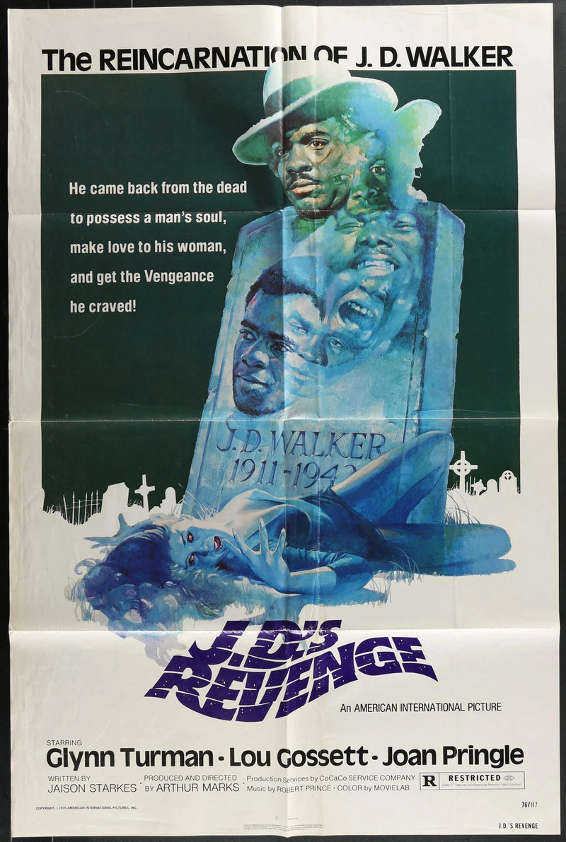 J.D.’s Revenge (1976) Original Movie Poster Folded 27x41