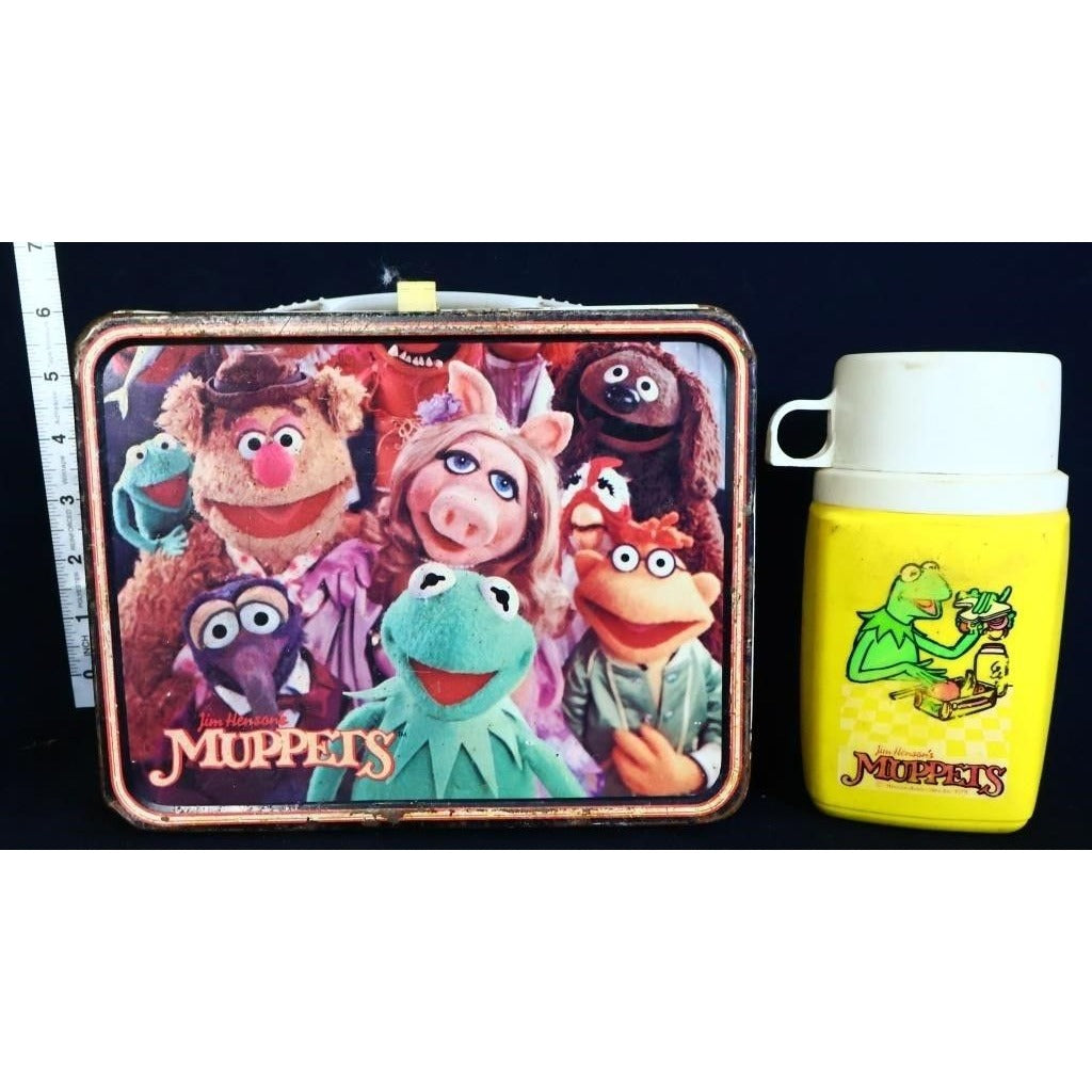 Vintage metal Muppets lunchbox w thermos