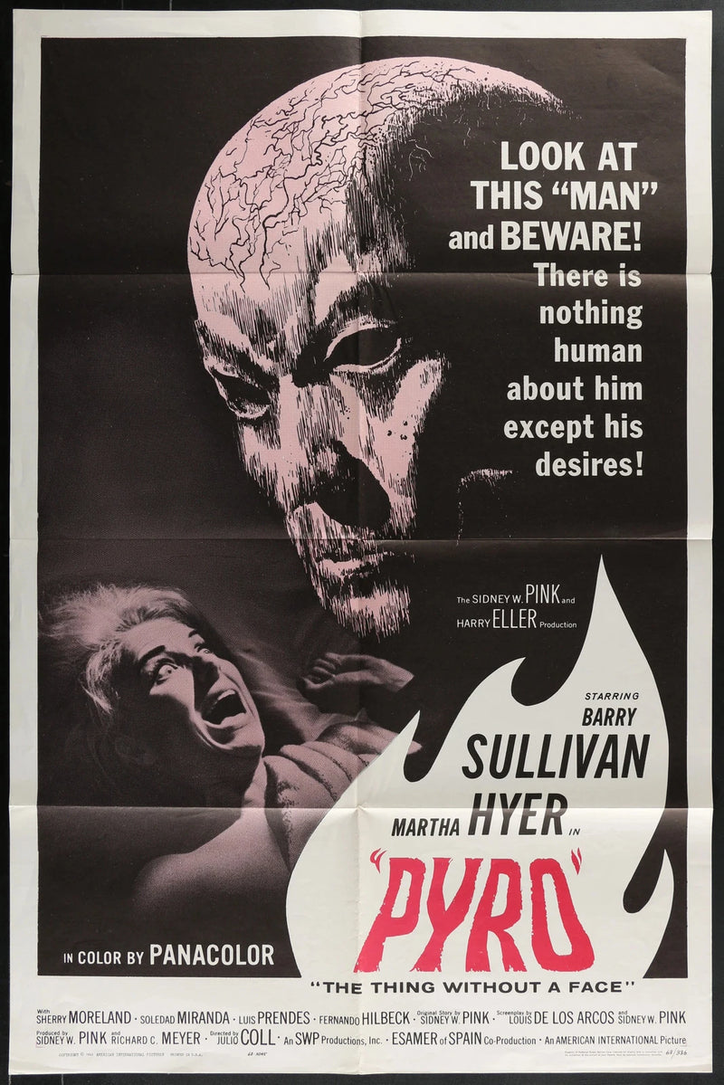 Pyro 1964 Original Movie Poster 27x41 Barry Sullivan Martha Hyer Thriller